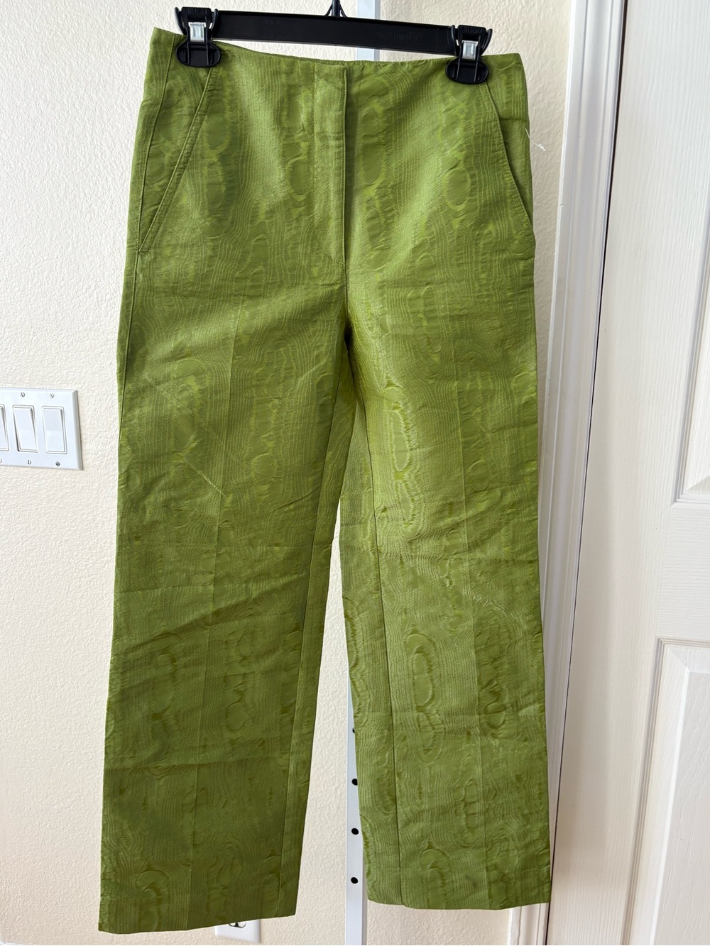 NWOT - COS Moire-Pattern Trousers in Green - Size 2 - Picture 6 of 9